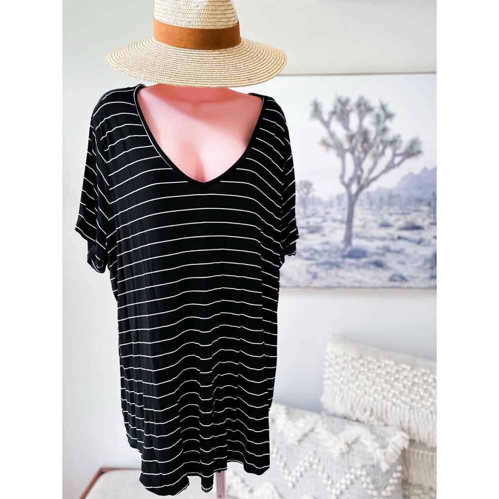 Laidback Daydream Oversized slouchy striped relaxed drape tunic plus size - Picture 4 of 4